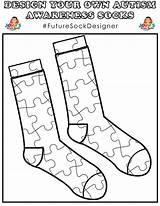 Autism Awareness Color Coloring Sock Month Own sketch template