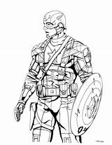 Coloring Captain America Pages Iron Man Fighting Guy Bad Popular sketch template