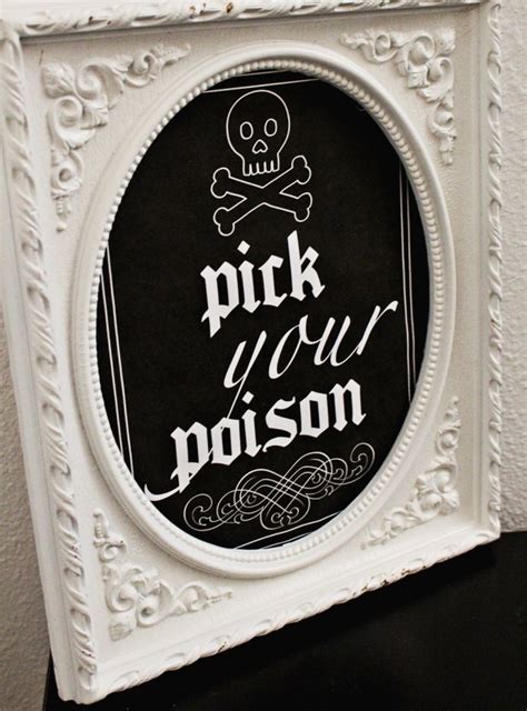 poison labels drink table sign  printables  joyful riot