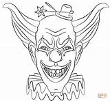 Coloring Clown Face Printable Evil sketch template