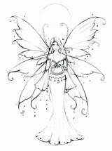 Coloring Pages Fairy Moon Dark Anime Forest Fairies Garden Printable Color Getcolorings Getdrawings Colorings sketch template