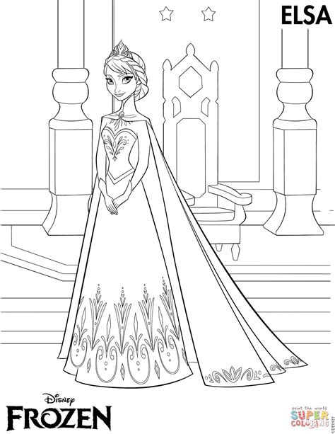 elsa coronation coloring page  printable coloring pages