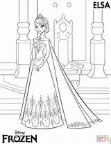 Coloring Elsa Coronation Pages Drawing sketch template