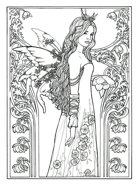 fairy mythical coloring pages  adults