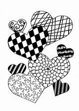 Coloring Zentangle Hearts Adult Cupid Pages Heart Favecrafts Printable sketch template