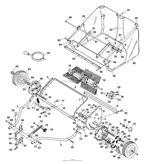 husqvarna  lawn sweeper     parts diagram  high performance lawnsweepers
