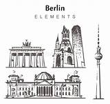 Berlino Disegnata Schizzo Elementi Metta Degli Mano Illustrazioni sketch template
