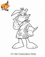 Ty Tasmanian Tiger Coloring Kids Color Pic sketch template