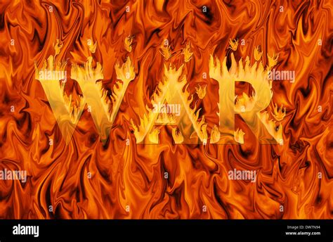 word war engulfed  flames  infernal background concept  danger