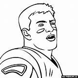 Coloring Wilson Russell Pages Football Rob Gronkowski sketch template