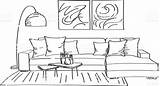 Sofa Sketches Skizze Freshouz Livingroom Istockphoto sketch template