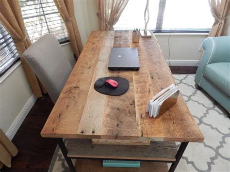 jess reclaimed wood desk  metal legs fama creations