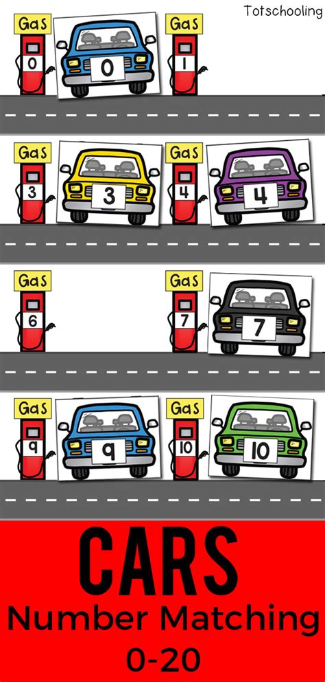 cars number recognition matching   totschooling toddler
