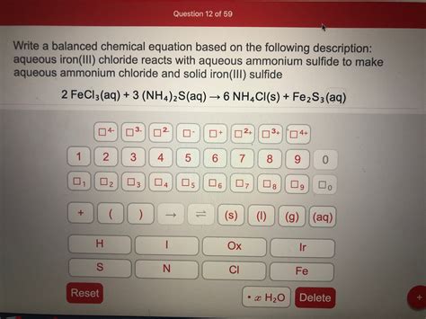 answered write  balanced chemical equation bartleby