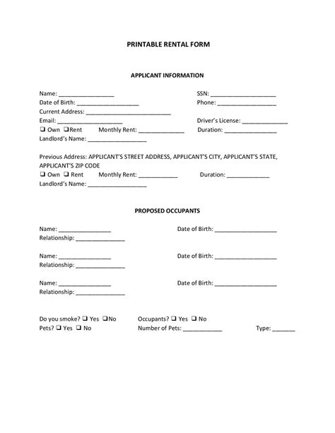 printable landlord forms printable form templates  letter