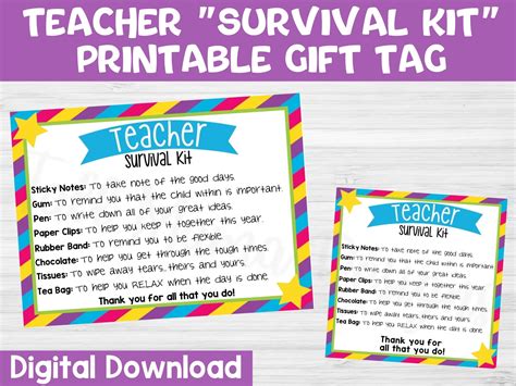 teacher survival kit printable tidylady printables lupongovph