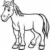Horse Coloring Preschool Pages Animals Cartoon Easy Outline Kindergarten Simple Kids Animal Wall Colouring Printable Preschoolcrafts Painting Pony Childrens A5 sketch template