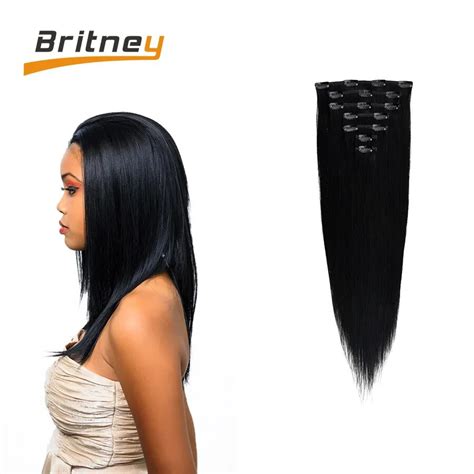Unprocessed Brazilian Clip In Remy Human Hair Extensions Full Head 120g