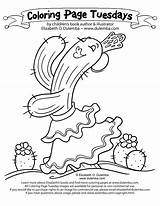 Coloring Pages Mayo Cinco Children Cactus Print Dance Tuesday sketch template
