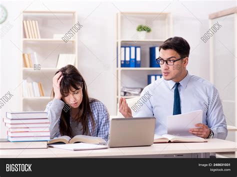 male lecturer giving image and photo free trial bigstock