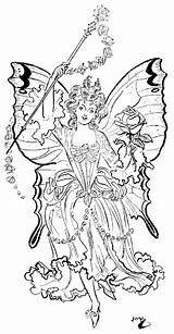 Coloring Pages Fairy Adults Fantasy Printable Princess Color Beautiful Fairies Mystical Adult Print Creatures Colouring Disney Characters Book Sheets Gif sketch template