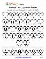 Alphabet Cut Paste Valentine Heart Uppercase Worksheets Letters Sponsored Ad sketch template