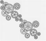 Gears Stencils Airbrush Biomechanical Cogs Clockwork Designs Clker sketch template