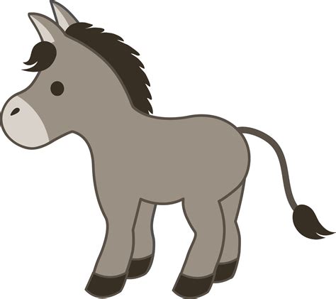 cute gray donkey  clip art