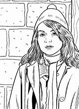 Hermione Coloring Drawing Granger sketch template
