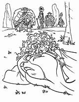 Coloring Pages Merida Crying Princess Mother Over Her Bear Three Cute Little Color Luna Getcolorings Getdrawings sketch template