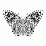 Mandalas Animales Mariposas Boyama Schmetterling Mariposa Relajarse Motyl Dekoracyjne Styl Darmowe Kelebek Tablo Kanvas sketch template