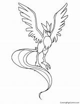 Pokemon Articuno Coloring Getdrawings Pages sketch template