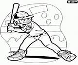 Batter Baseball Ready Coloring Pages Bat Printable Oncoloring sketch template