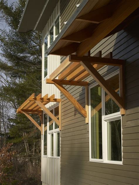 wood window awnings exterior contemporary  douglas fir fiber cement windows exterior