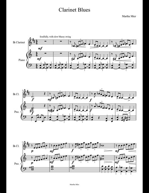 clarinet blues sheet   clarinet piano      midi