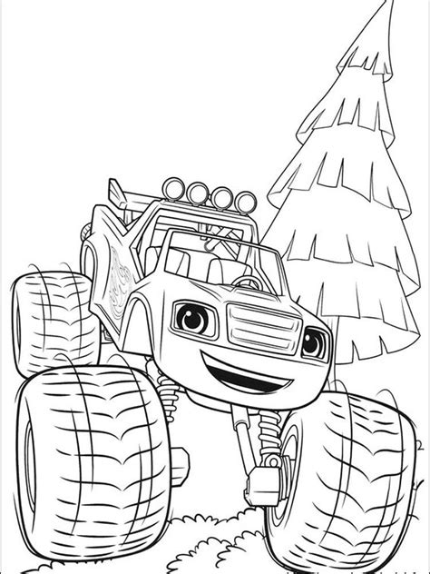 blaze  coloring page monster truck coloring pages cartoon coloring