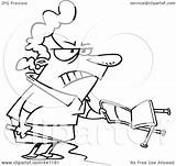 Businesswoman Whip Holding Chair Toonaday Royalty Outline Illustration Cartoon Rf Clip 2021 sketch template