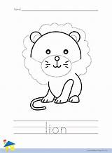 Lion Tracing Flashcard Thelearningsite sketch template