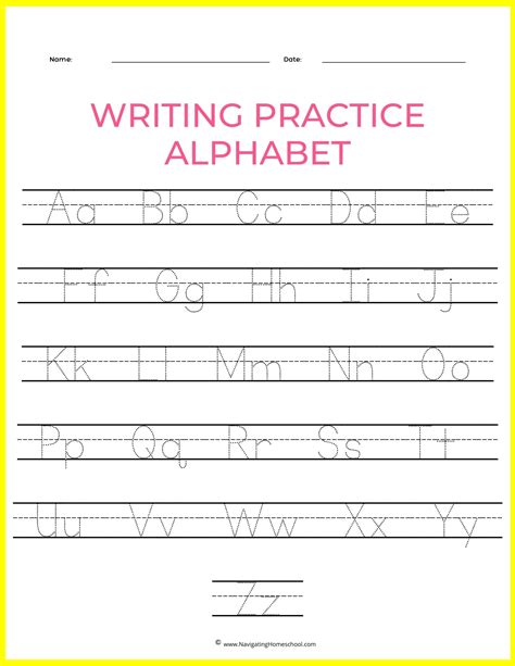alphabet letter tracing  primary writing lines alphabet