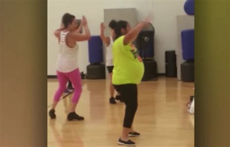 highly pregnant zumba instructor slays her dance routine