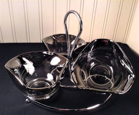 silver fade bowls queens lusterware bowls w caddy mid