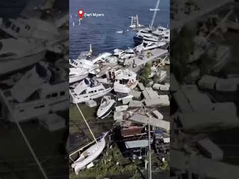 drone footage showed trail  damage left  hurricane ian  fort myers