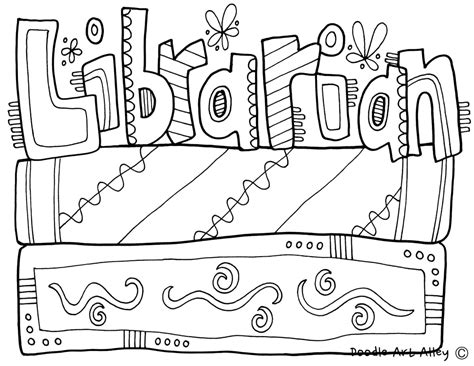 library coloring pages classroom doodles