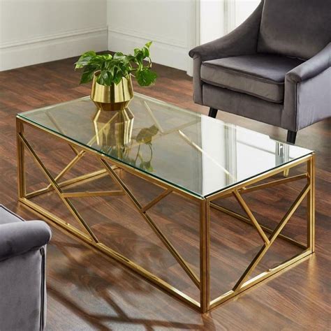 Glass And Metal Coffee Tables Australia Black Glass And Gold Metal