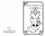 Coloring Christmas Card Pages Cute Kitten Cards Drawsocute Print Draw So Kids Color Drawing Stockings Happy Colors Xmas Drawings Kittybabylove sketch template