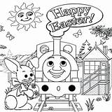 Thomas Train Coloring Easter Pages Printable Emily Birthday Kids Friends Print Tank Engine Happy Clipart Sawyer Tom Sheets Worksheets Diesel sketch template