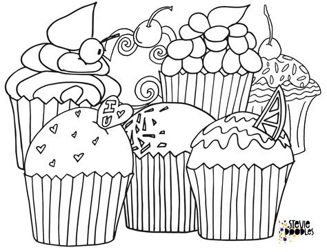 cupcake coloring pages stevie doodles