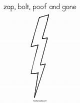 Coloring Zap Bolt Poof Gone Cursive Built California Usa Twistynoodle Lightning sketch template
