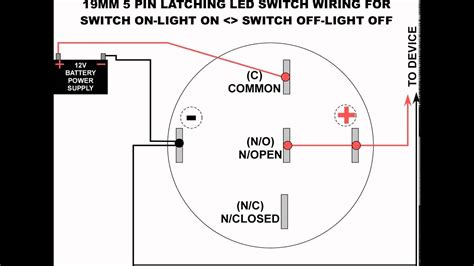 mm led latching switch wiring diagram youtube