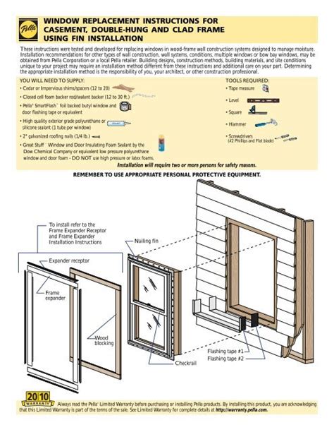 window replacement instructions  casement double pellacom